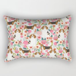Beagle dog florals dog breed pattern must have cute gifts for pure bred dogs Rectangular Pillow