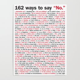 162 Ways to Say "No." Poster