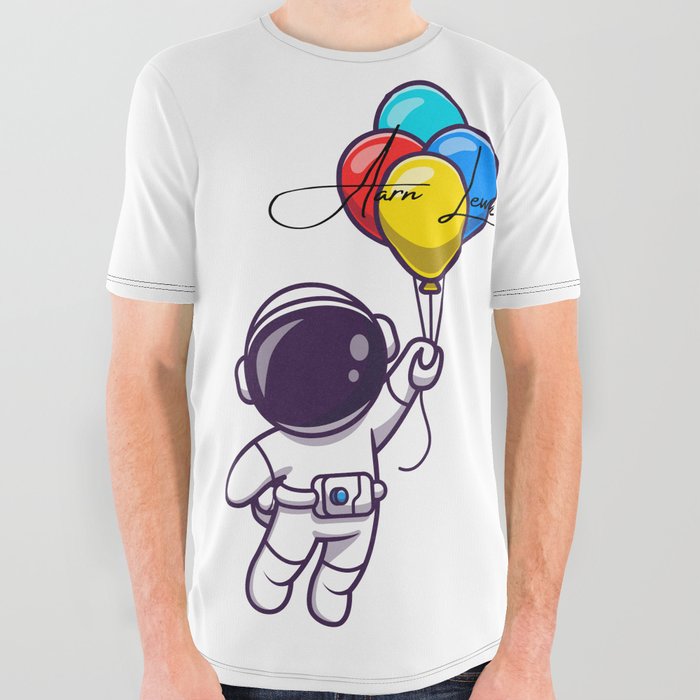 Signature Series| Astronaut Flying Balloons All Over Graphic Tee