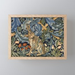 William Morris Forest Rabbit Floral Art Nouveau  Framed Mini Art Print