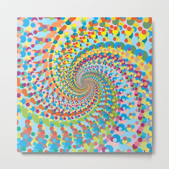 Colour Mix Spiral Metal Print