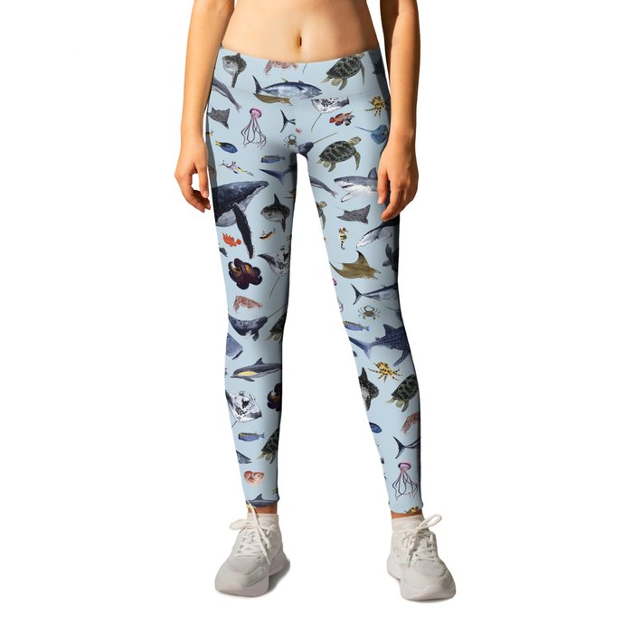 SEA CREATURES poster with names Leggings