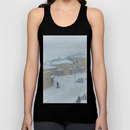 Little town in a snowy winter wonderland Unisex Tank Top