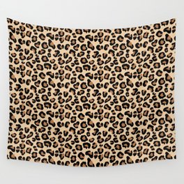 Leopard Print, Black, Brown, Rust and Tan Wall Tapestry