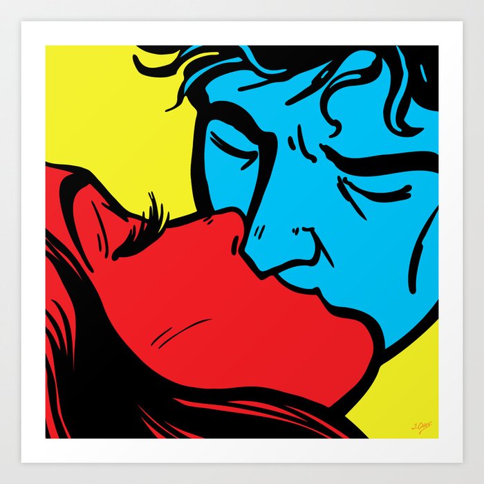 Iconic Kiss Art Print