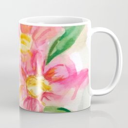 Pink florals, Easter flowers, Bright flowers, Watercolor blooms, spring pink and yellow flowers Coffee Mug