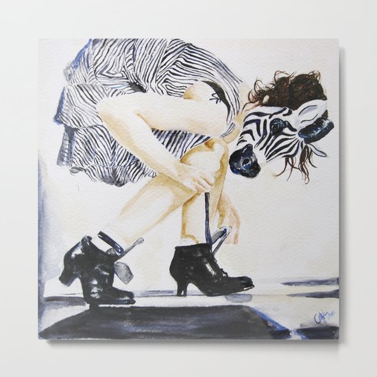 zebra girl Metal Print