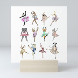 Animal Square Dance Hipster Ballerinas Mini Art Print