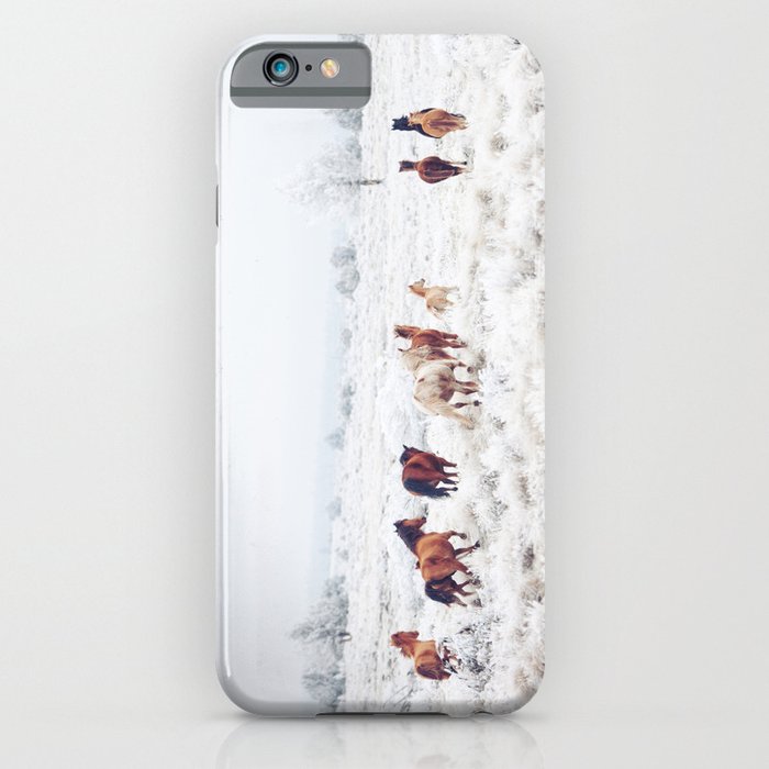 winter horses iphone case