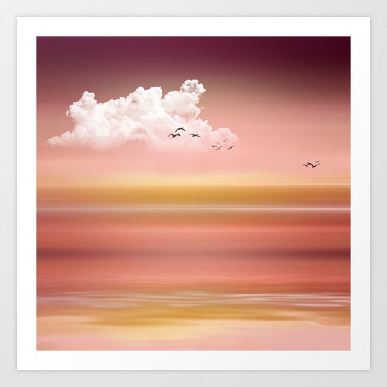 FROM DUSK TO DAWN - a golden sunset Art Print