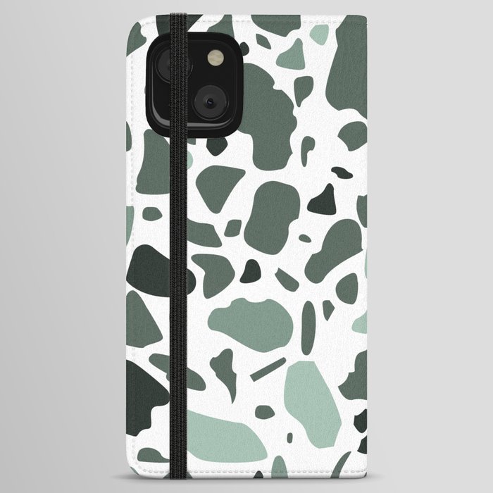 Terrazzo Pattern Sage Green iPhone Wallet Case