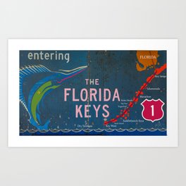 Entering The Florida Keys Art Print | Nature, Pop Art, Photo, Graphic Design 