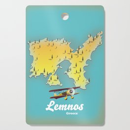 Lemnos greece retro map Cutting Board
