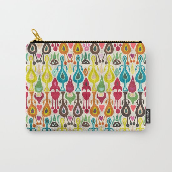 ivory love ikat Carry-All Pouch