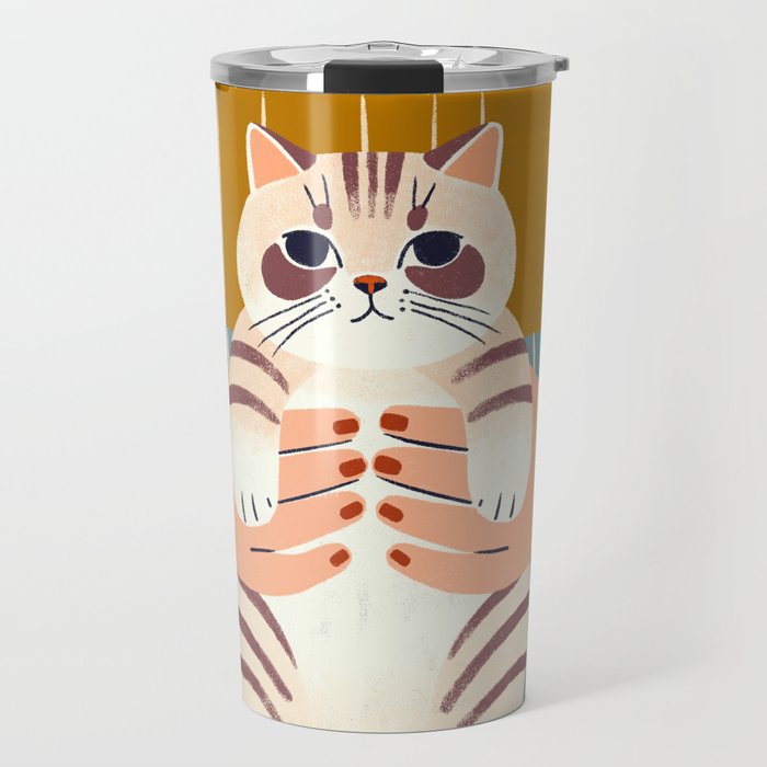 Holding a Tabby Cat  Travel Mug
