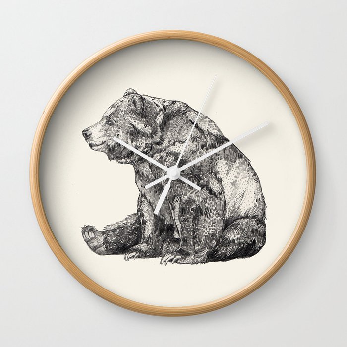 Bear // Graphite Wall Clock