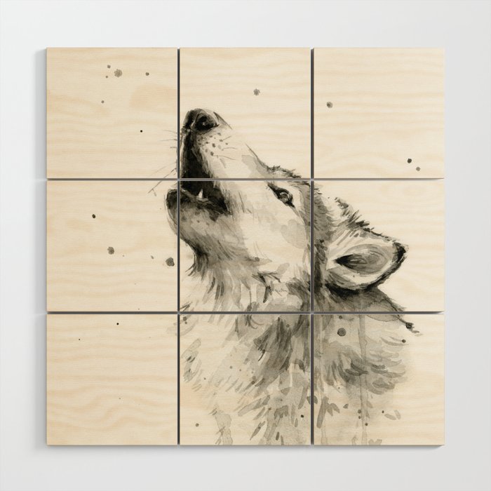 Wolf Howling Wood Wall Art By Olechka Society6