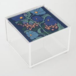 Klimt flower dark blue Acrylic Box