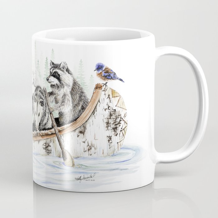 " Critter Canoe " wildlife rowing up river Coffee Mug