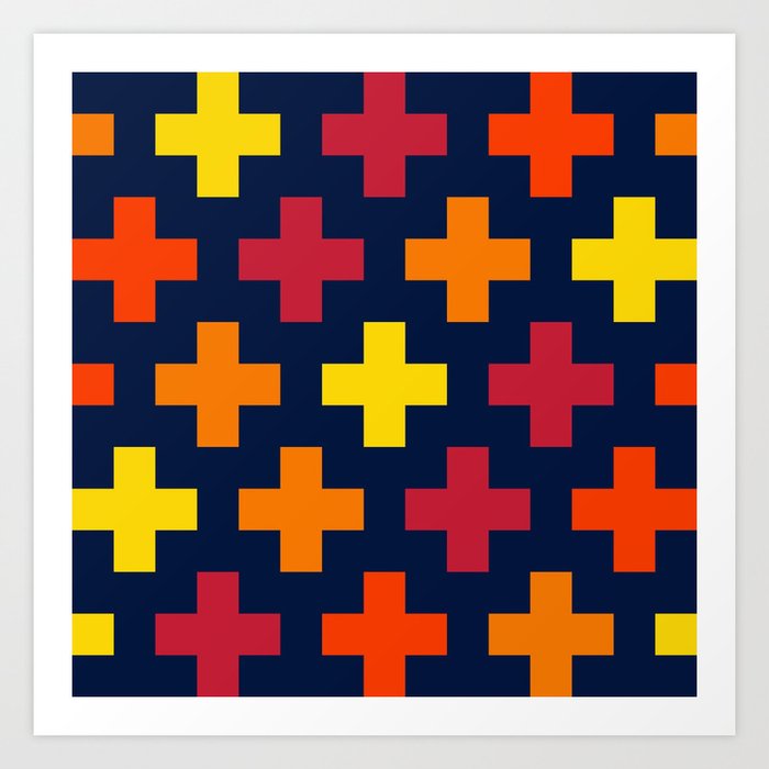 Colorful Crosses III Art Print