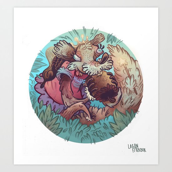 Squirrel Princess Art Print