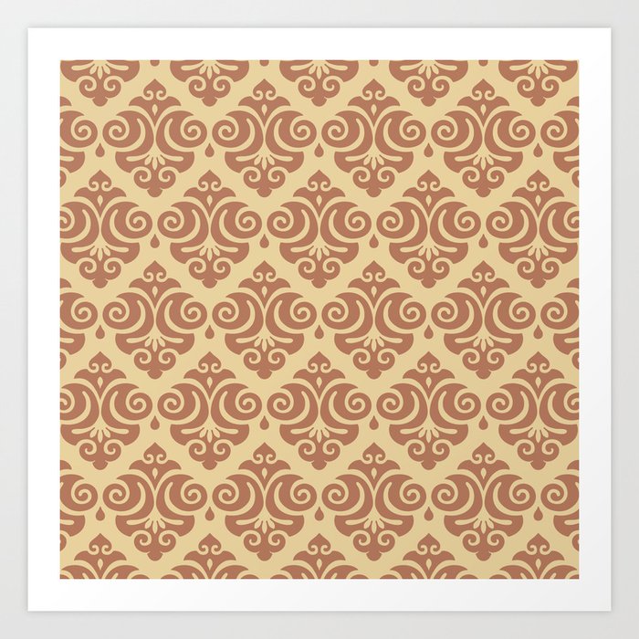Traditional Pattern in Mocha and Eggnog Art Print