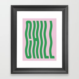 Chill Pink and Green Wavey Framed Art Print