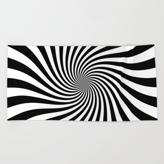 Swirl (Black/White) Beach Towel