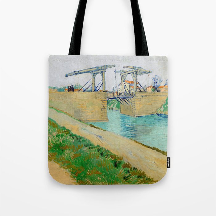 Vincent van Gogh - Langlois Bridge at Arles with Road Alongside the Canal Tote Bag