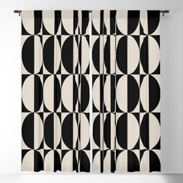 Hollywood Regency 261 Scandi Black and Linen White Blackout Curtain