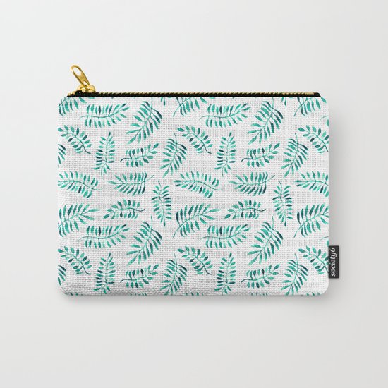 Emerald leaves || watercolor Carry-All Pouch