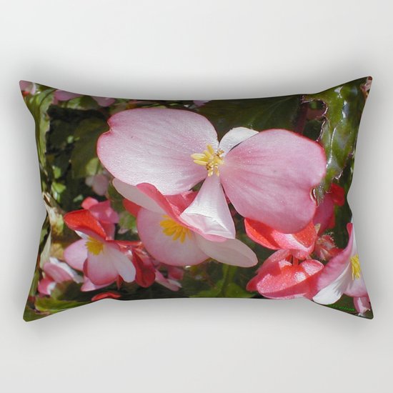 Begonia in the Rose Garden Rectangular Pillow