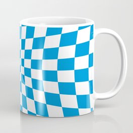 Blue Op Art Check or Checked Background. Mug