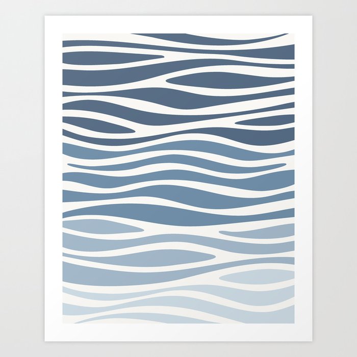 Blue Ocean Waves Art Print