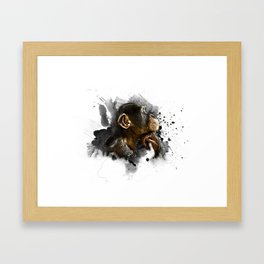 thinking monkey Framed Art Print