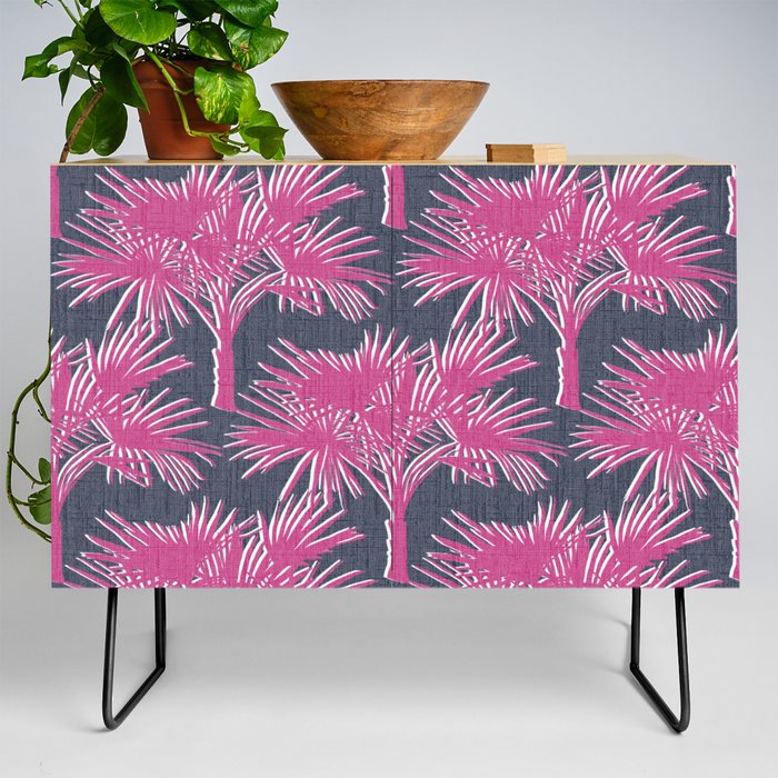 70’s Palm Springs Hot Pink and Navy Credenza