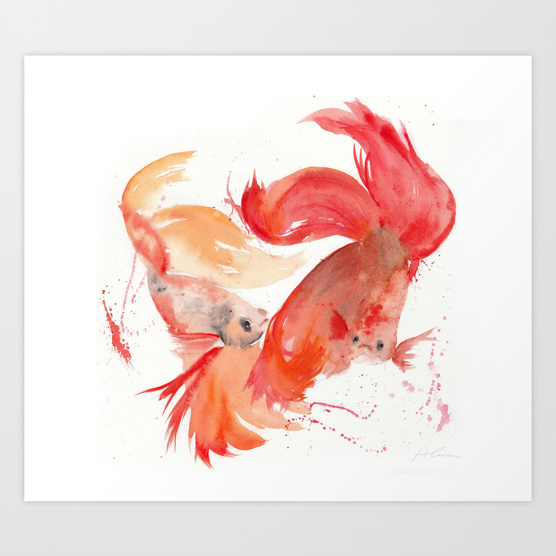 Golden Fish Art Print By Alaiacabodesing Society6