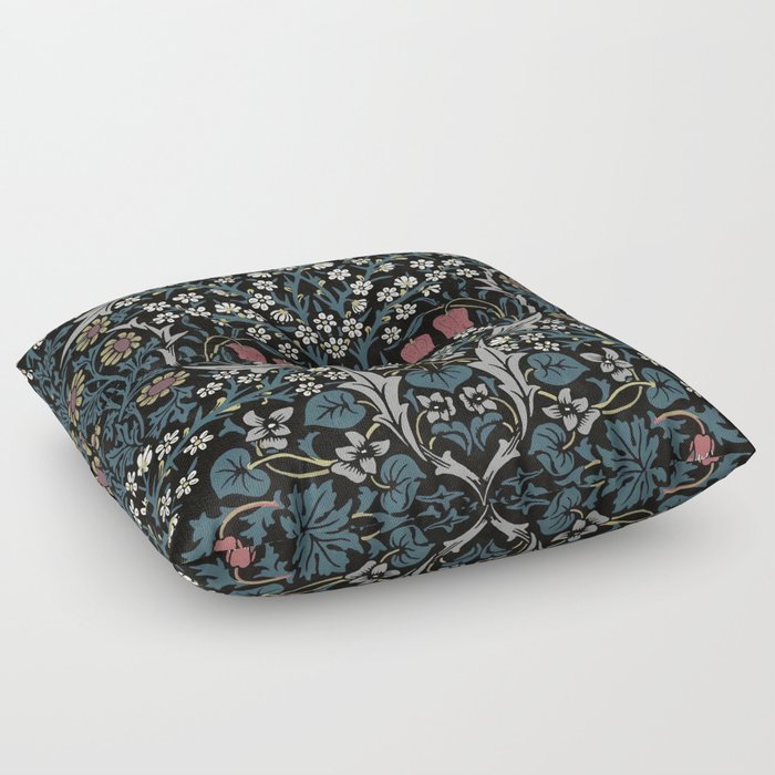 William Morris Blackthorn Art Nouveau Floral Pattern Floor Pillow