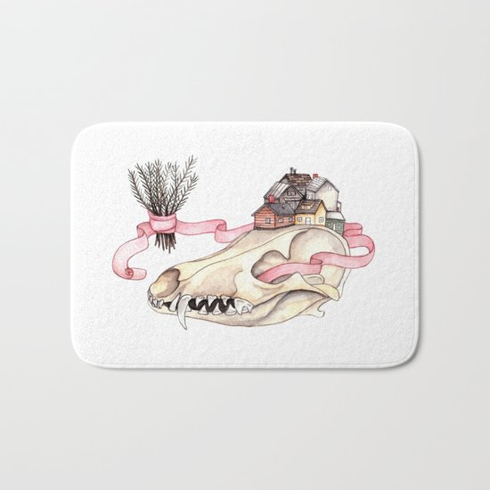 Tiny Homes of Pine on Bone Bath Mat