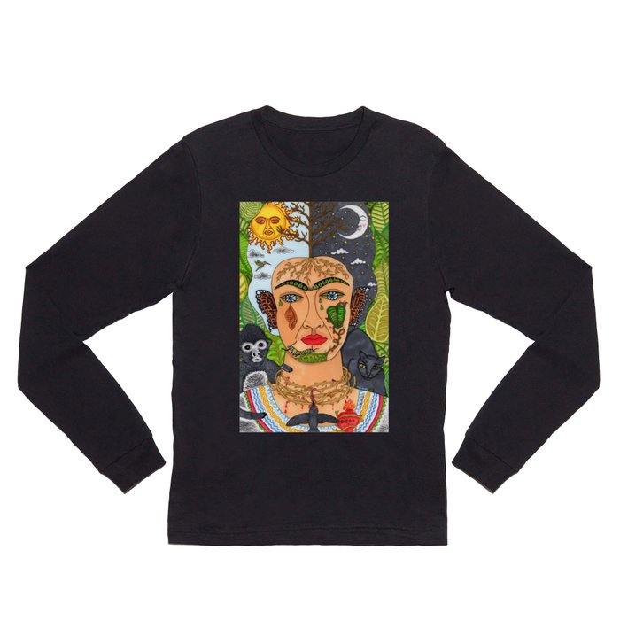 Frida Kahlo Monarca Long Sleeve T Shirt