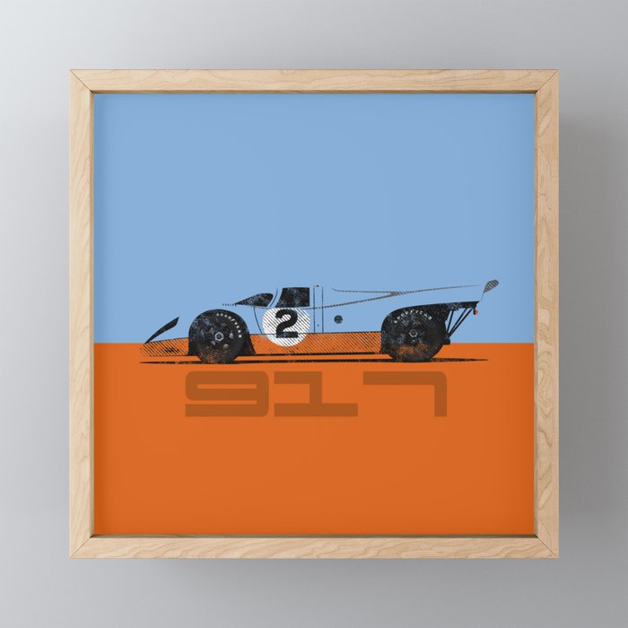 Vintage Le Mans race car livery design - 917 Framed Mini Art Print
