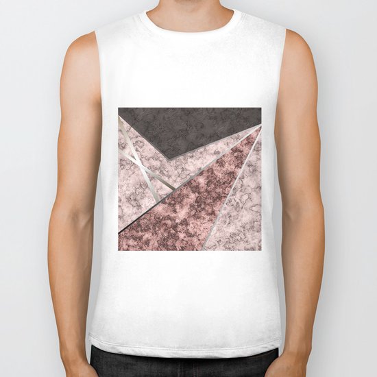 Marble . Combined abstract pattern . Biker Tank