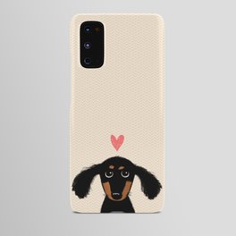 Dachshund Love | Cute Longhaired Black and Tan Wiener Dog Android Case