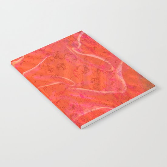Flaming Rose, Floral Abstract Art Notebook