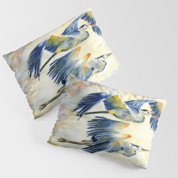 Flying Together - Great Blue Heron Pillow Sham