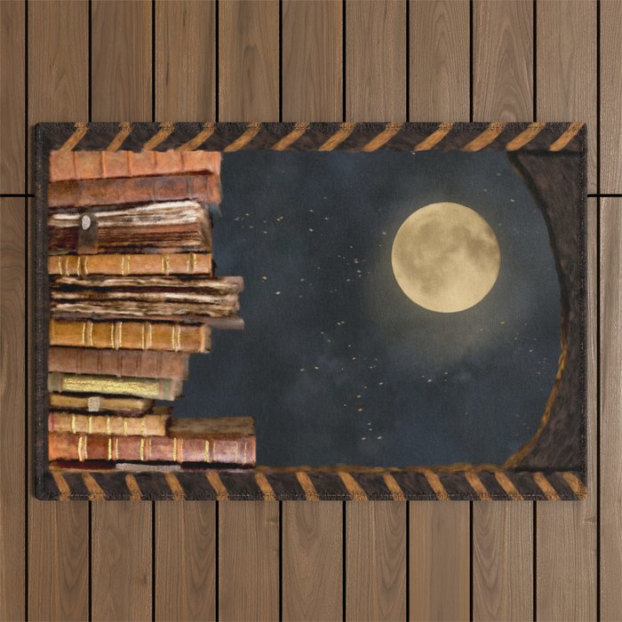 The Antique Library of Forgotten Magic Edit Outdoor Rug
