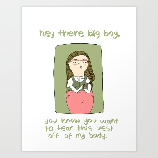 Horny Nerdy Girl Art Print