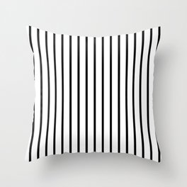 Vertical Black Stripes Pattern Throw Pillow