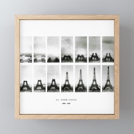 1888-1889 Eiffel Tower Full Construction Sequence black and white photography Framed Mini Art Print