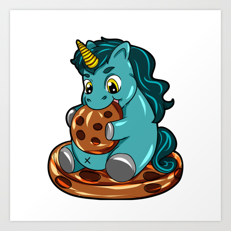 Happy Chubby Unicorn Full Figured Cookie Bbw Art Print By